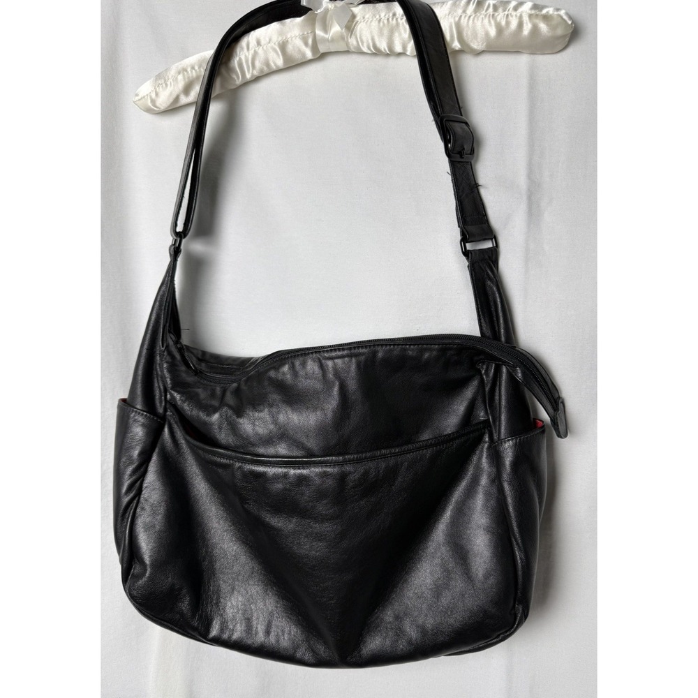 Authentic Jo Ann Page Leather Accessories Shoulder Bag purse heart Red black